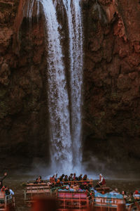 Scenic view of waterfall