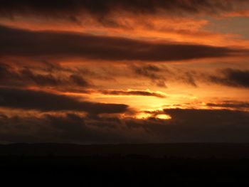 Silhouette of landscape at sunset