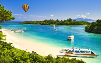 Beautiful coral reaf sea of kabira bay