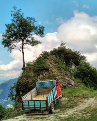 Built structure on land against sky