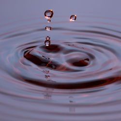 Close-up of drop falling in water