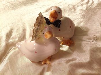 High angle view of food on table