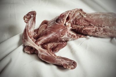 Close-up of meat on table