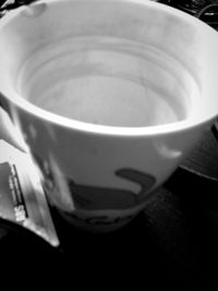 Close-up of coffee cup on table