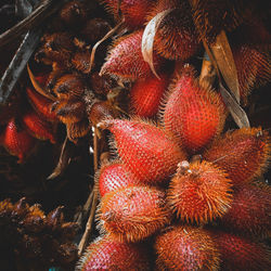 High angle view of fruits for sale in market