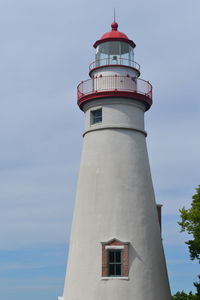 Low angle view of lighthouse against sky