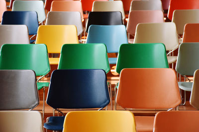 Full frame shot of empty chairs