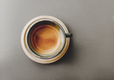 High angle view of coffee on table