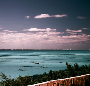 High angle view of sea against sky
