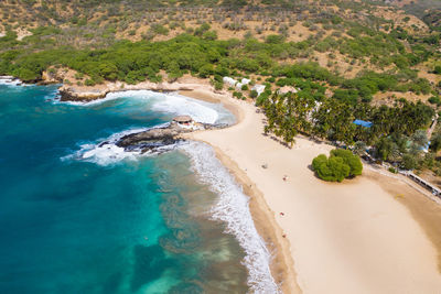 High angle view of beach