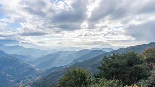 Scenic view of mountains against sky