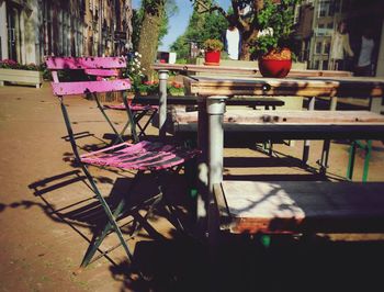 Empty chairs and tables