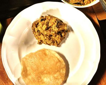 Close-up of bread in plate