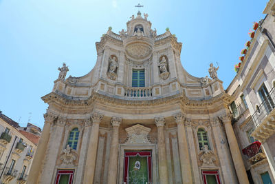 Low angle view of historic building against sky