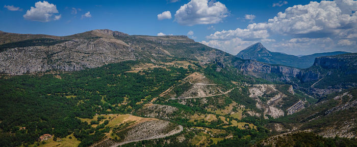 Scenic view of mountains against sky