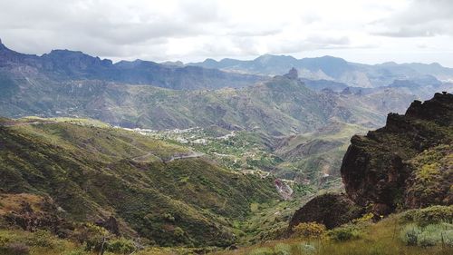 Scenic view of mountains against sky