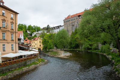 River amidst buildings against sky