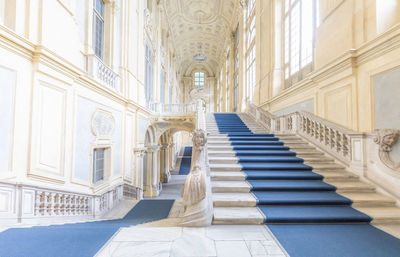 Turin, italy. the most beautiful baroque staircase of europe in madama palace - palazzo madama 