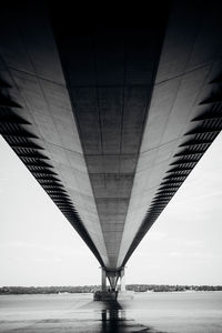 Below view of humber bridge over river against sky