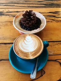 Coffee cup on table