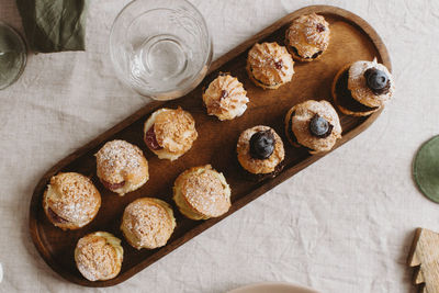 Plate of cakes flat lay