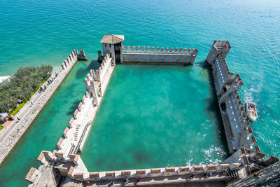 High angle view of swimming pool