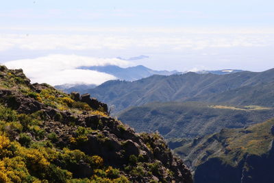 Scenic view of mountains against sky