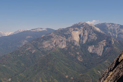 Scenic view of mountains against clear sky