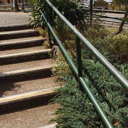 High angle view of stairs