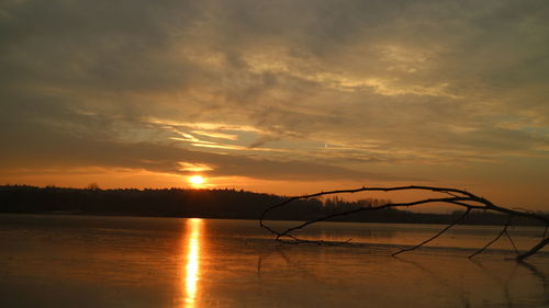 Scenic view of sunset over landscape