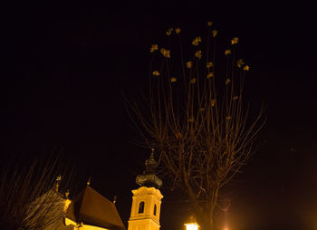 Low angle view of illuminated building