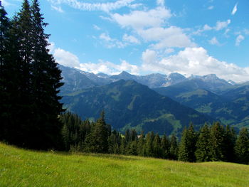 Scenic view of mountains against sky