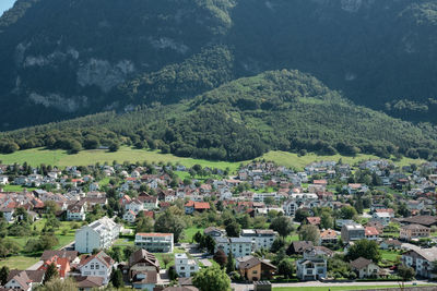 High angle view of townscape