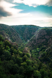 High angle view of mountain against sky