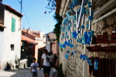 Wind chimes for sale at market