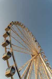 Low angle view of ferris wheel against clear sky