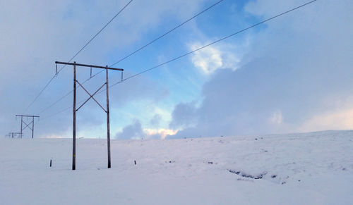 Power lines over iceland