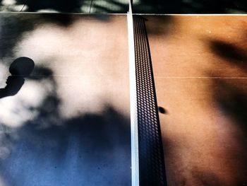 High angle view of basketball hoop against wall