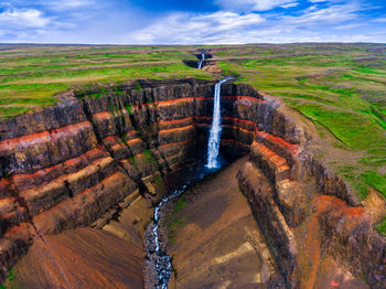 Scenic view of waterfall