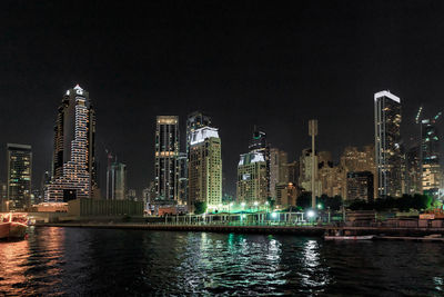 Illuminated city at night