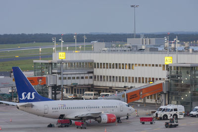 Airplane on airport runway