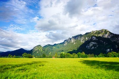 Scenic view of landscape and mountains against sky würzburg 