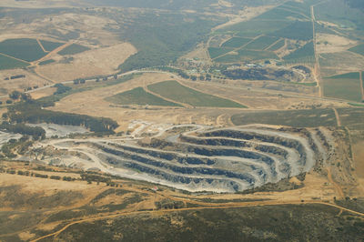 Aerial view of a field