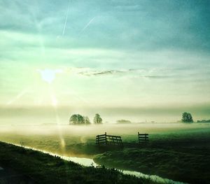 Scenic view of land against sky
