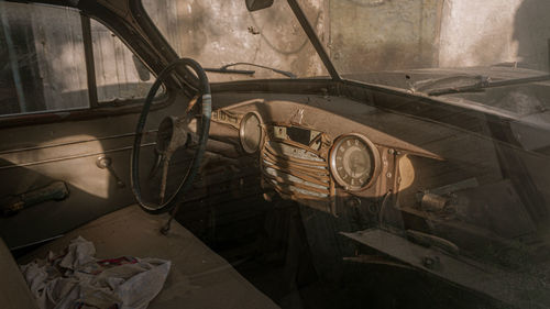 View of abandoned car