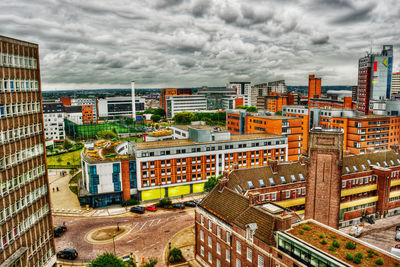 High angle view of cityscape