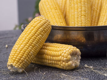 Close-up of yellow bread on table