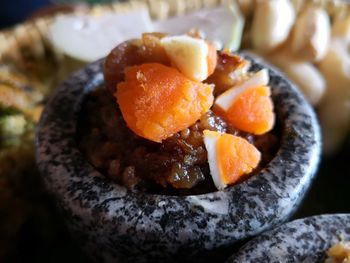 Close-up of food served in plate