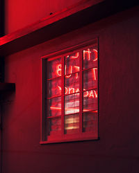 Illuminated window of building