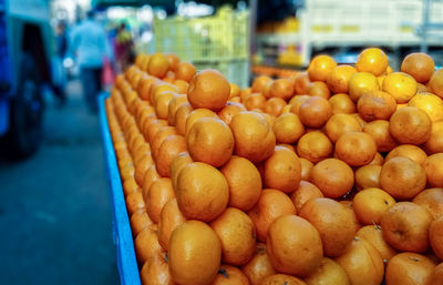 Close-up of fruits for sale at market stall